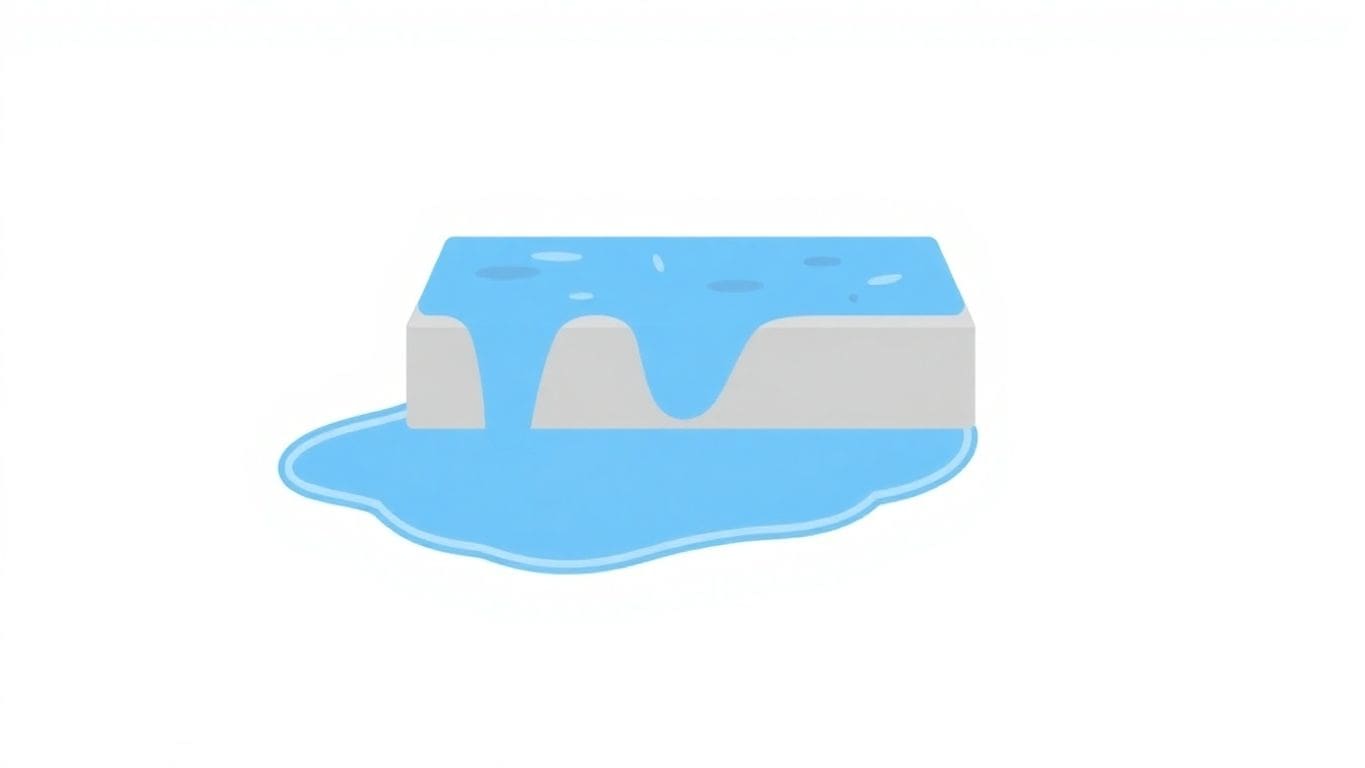 Vector illustration of water around a concrete foundation.