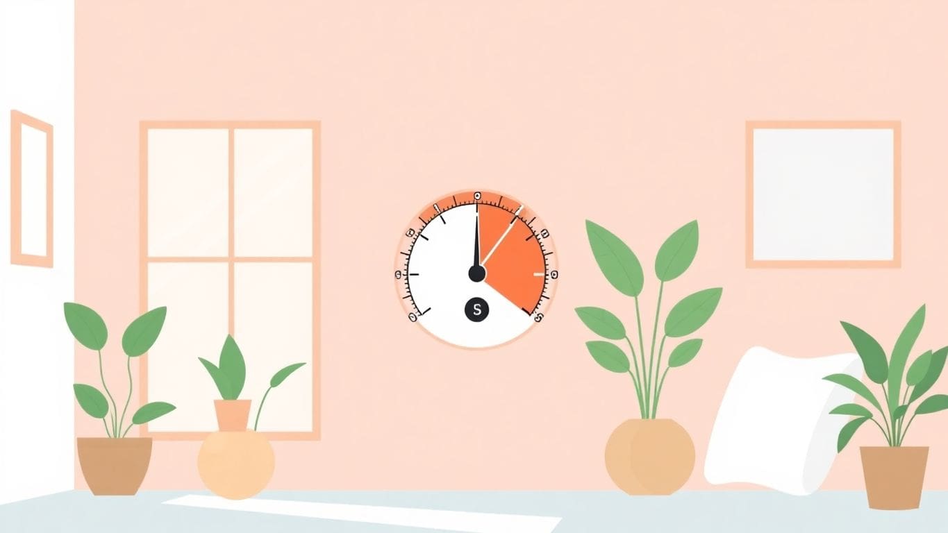 Vector hygrometer in a modern home illustration.