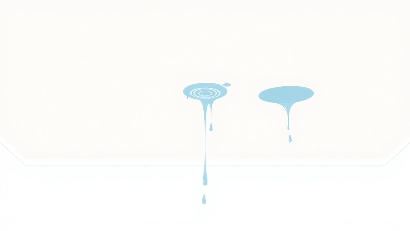 Minimalist illustration of a water-damaged ceiling.