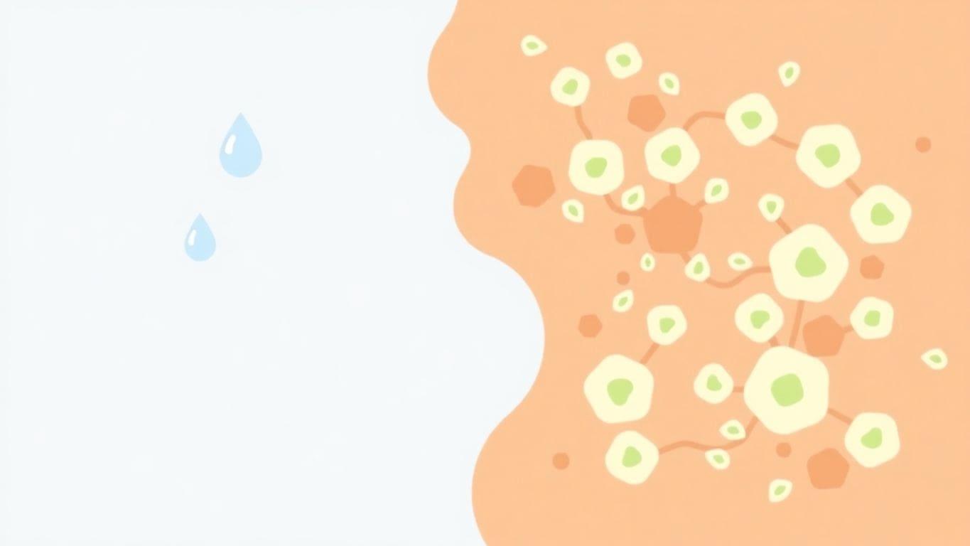 Water droplets with mold in a flat vector design.