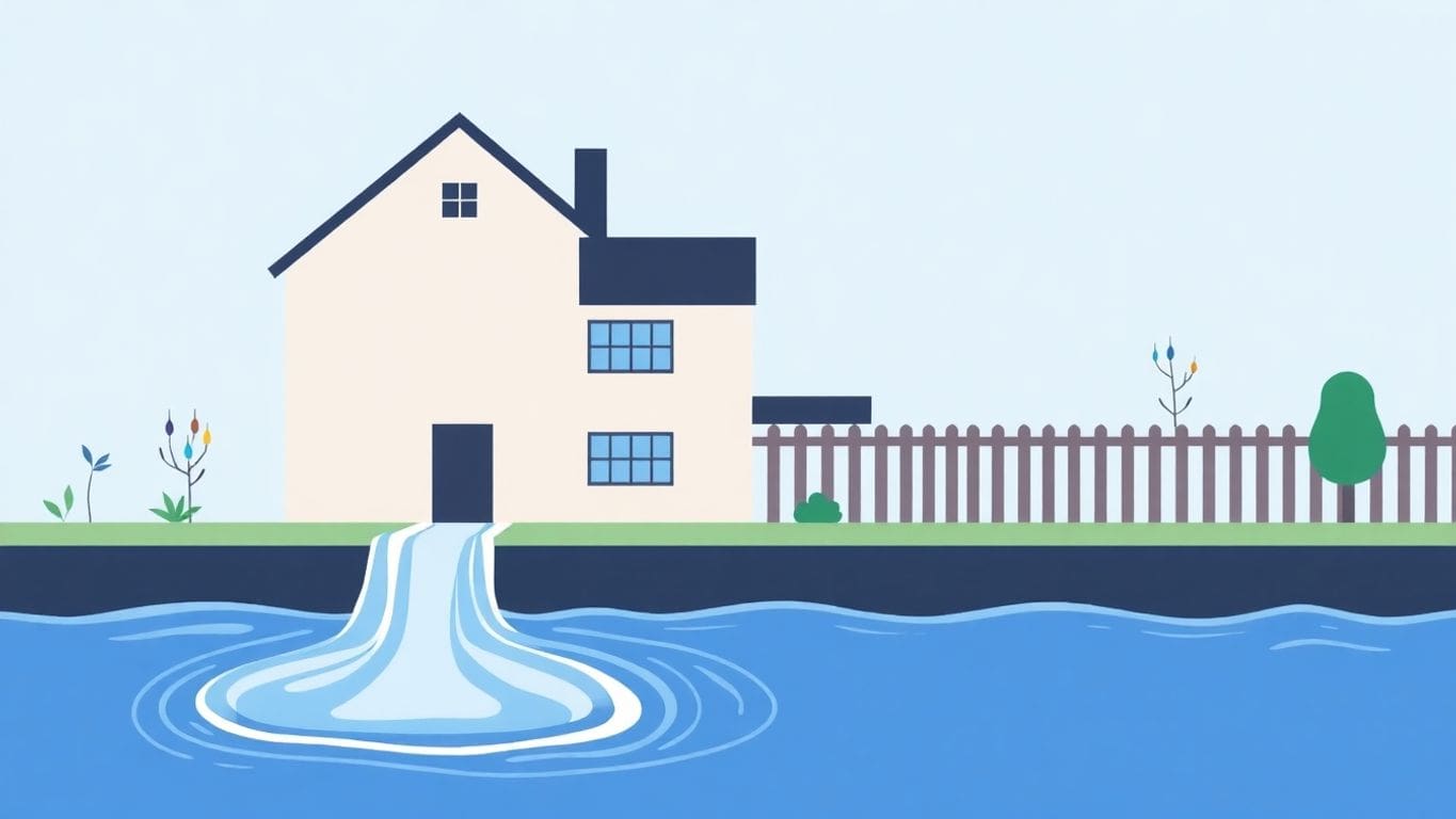 Vector illustration of water damage from a neighbor.