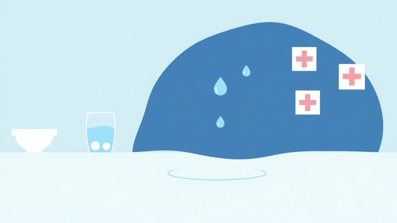 Vector art of water damage effects on health.