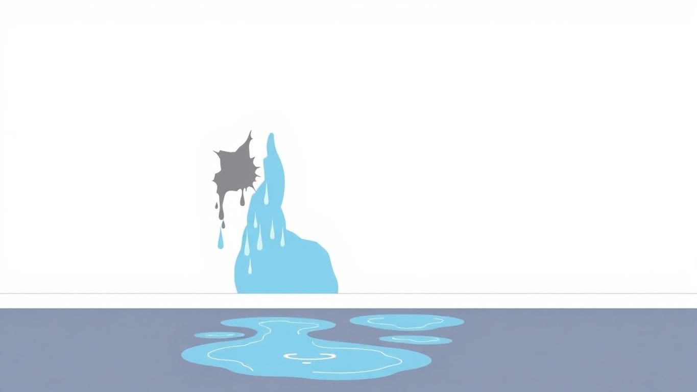 Vector illustration of water damage in a home.