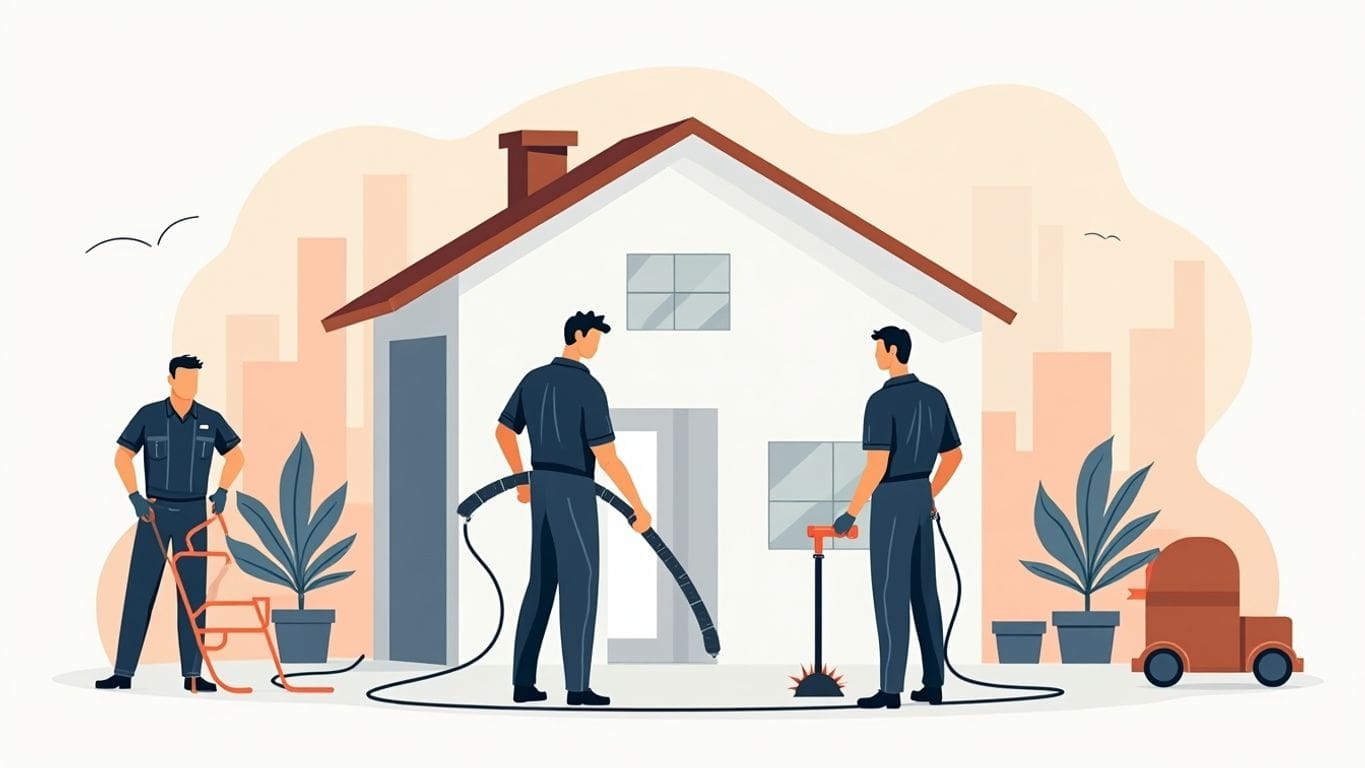 Emergency restoration experts working on property damage.