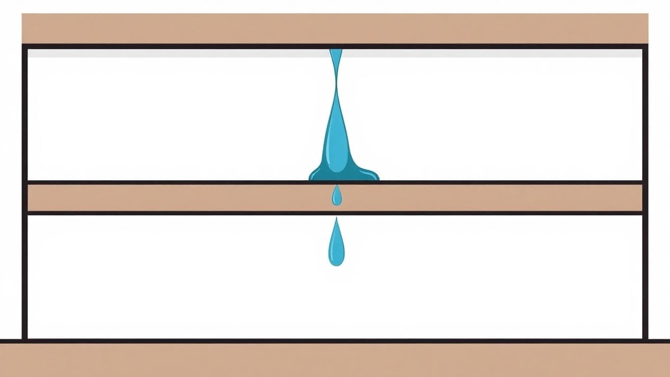 Vector illustration of water-damaged drywall with dripping water.