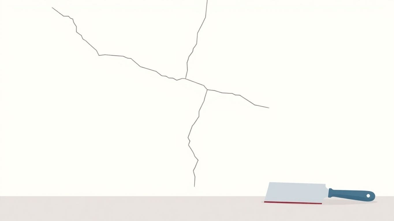 Vector illustration of drywall ceiling with hairline cracks.