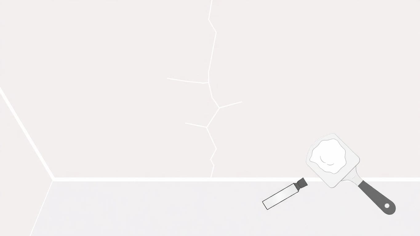 Vector illustration of drywall ceiling repair tools.