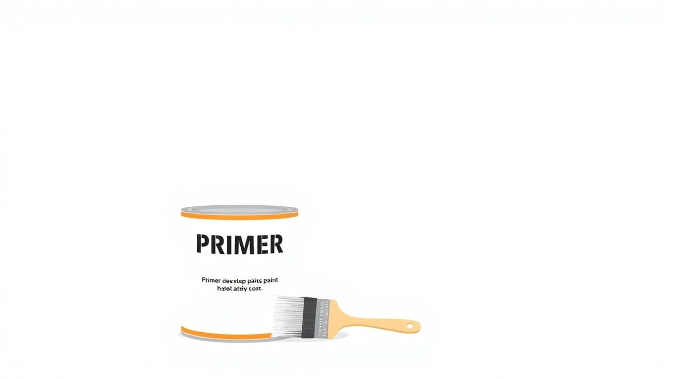 Vector illustration of paint primer on drywall surface.