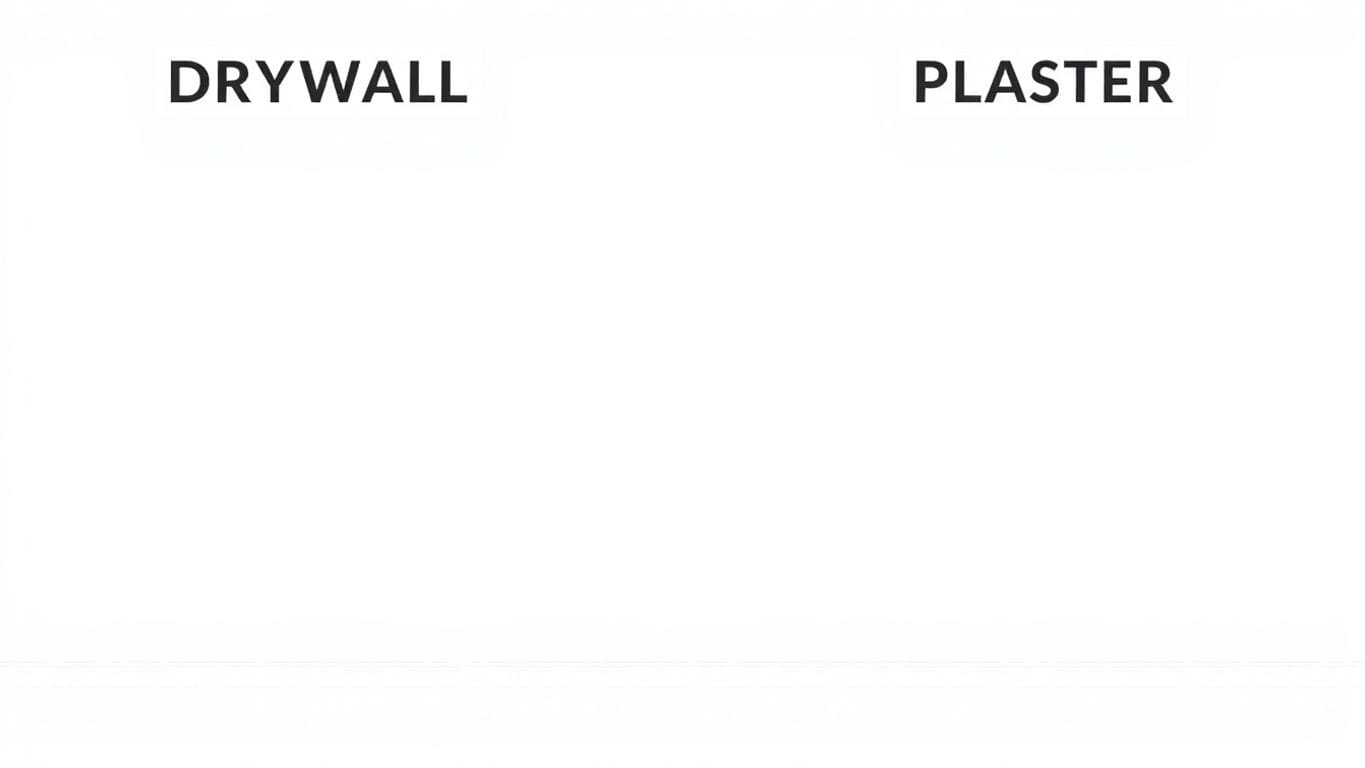 Illustration comparing drywall and plaster wall textures.