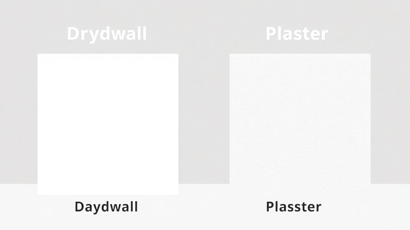Minimalist illustration of drywall and plaster wall types.