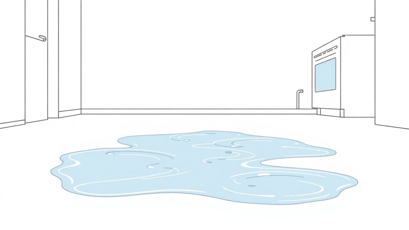 Minimalist illustration of grey water damage in a home.