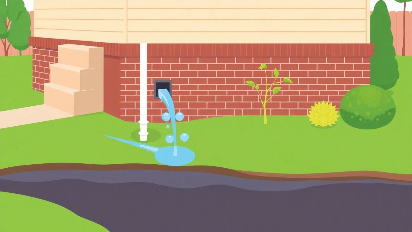 Minimalist vector of an effective home drainage system.