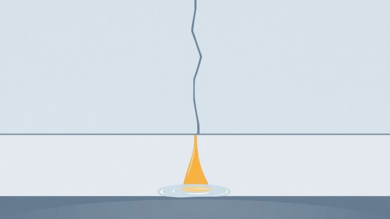 Cracked wall indicates water damage.