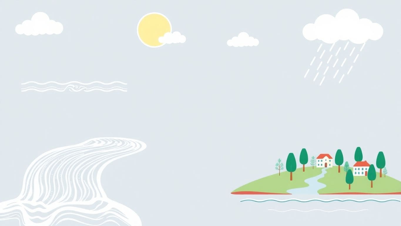 Vector illustration of flood damage causes in flat design.