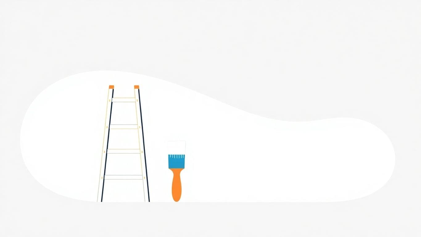 Vector illustration of ceiling repair tools and materials.