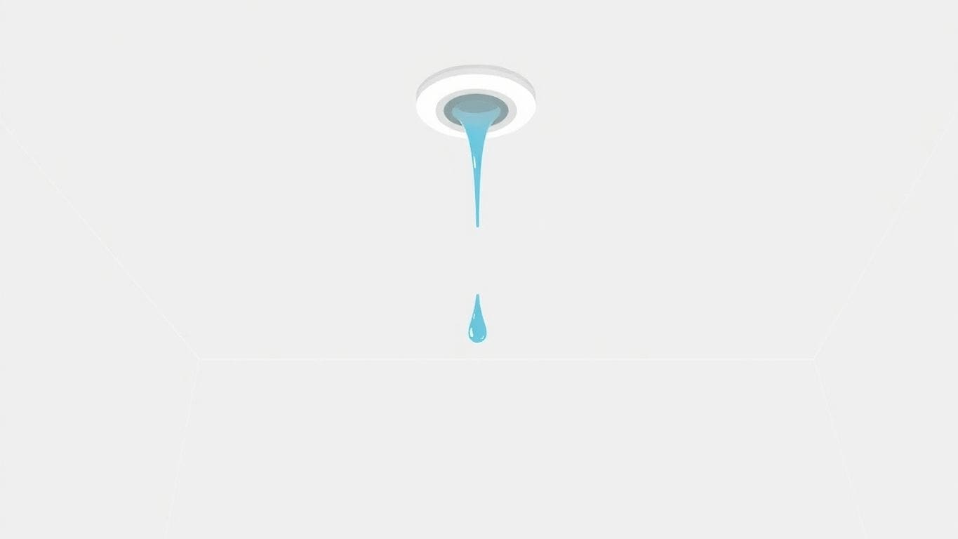 Vector illustration of bathroom ceiling water damage.