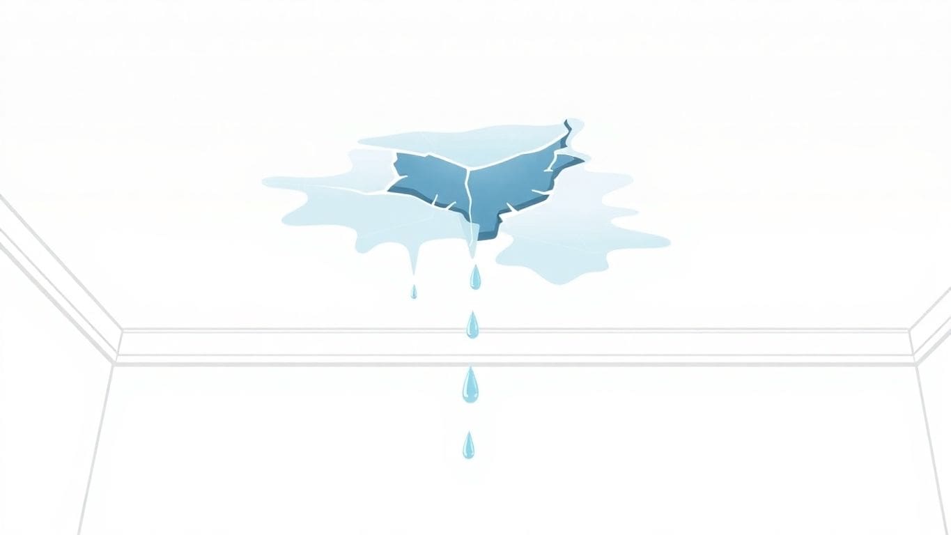 Vector illustration of a water-damaged ceiling.