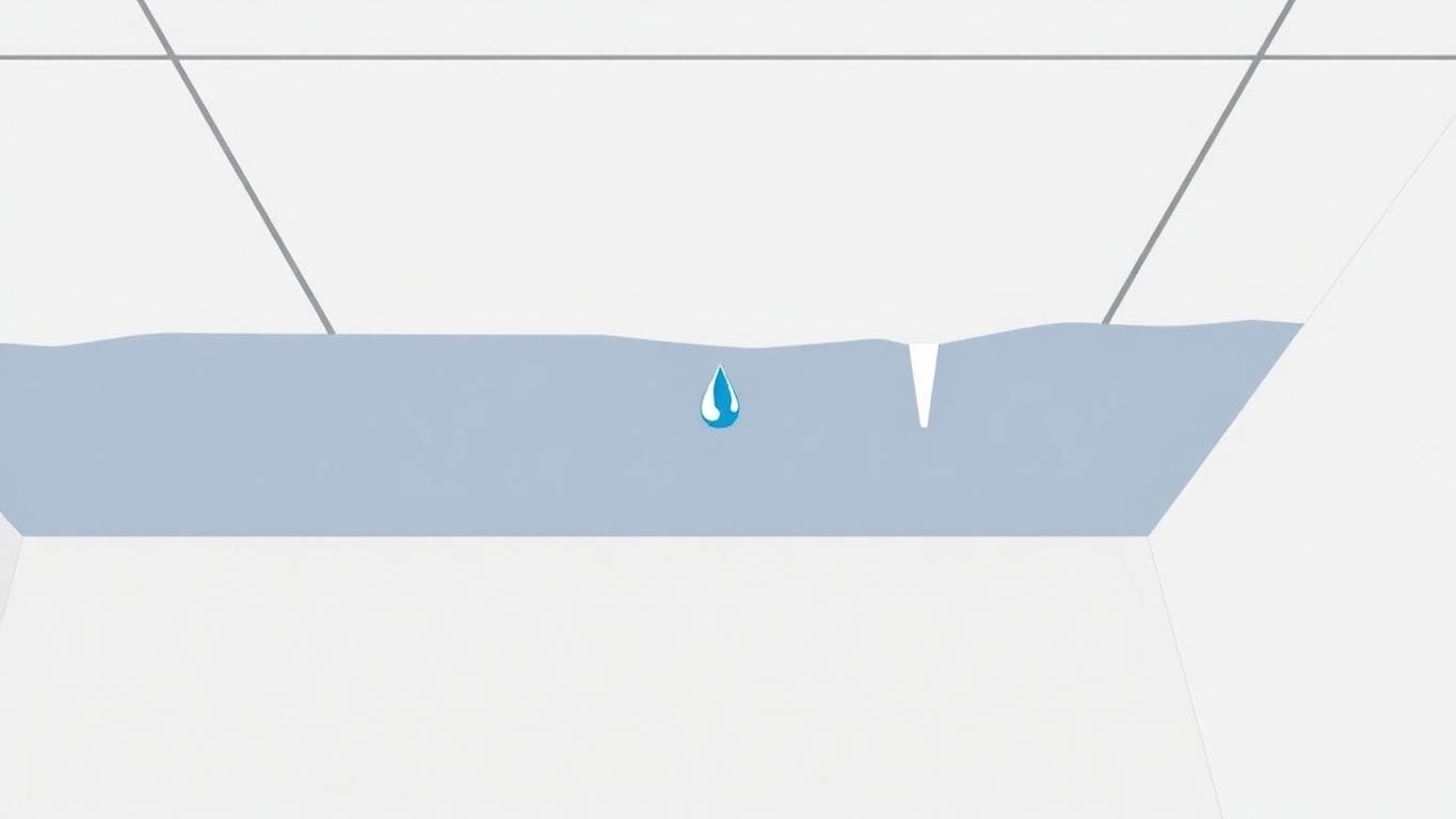 Vector illustration of a ceiling with water damage.
