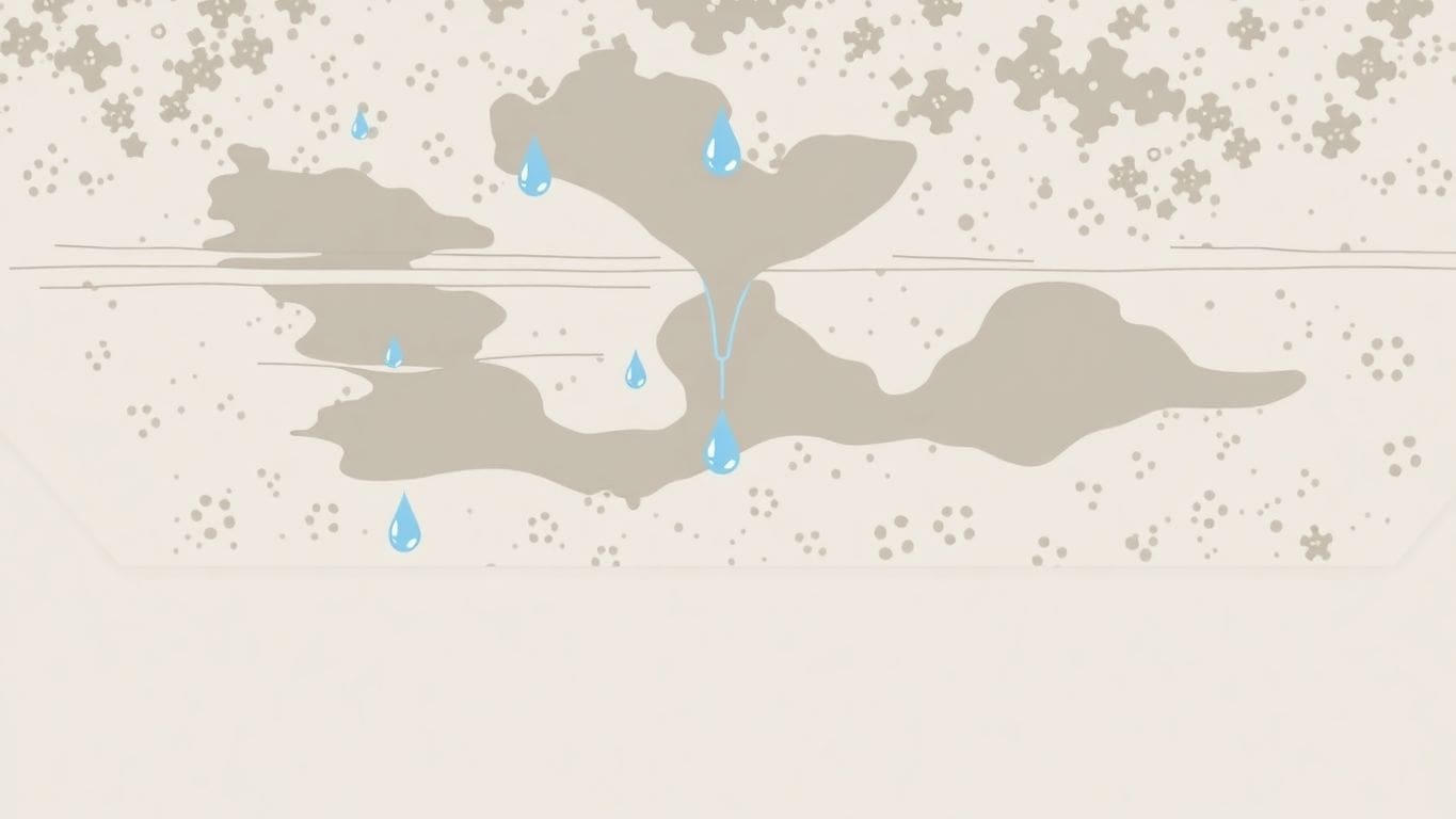 Vector illustration of a water-damaged ceiling.