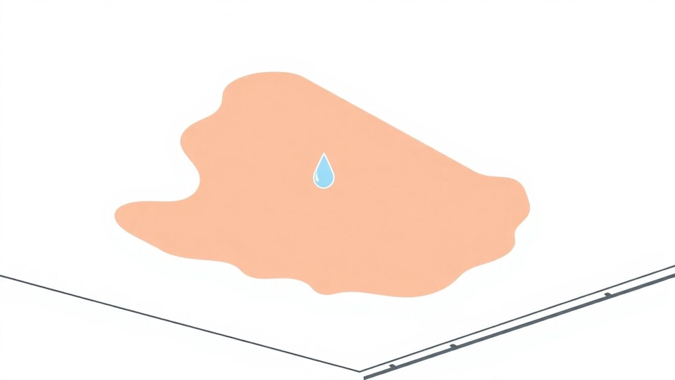 Vector illustration of water-damaged ceiling with stains.
