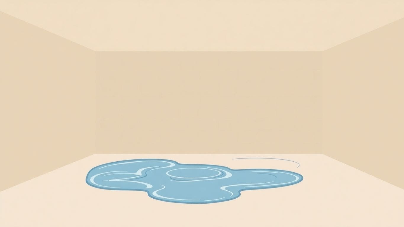 Vector illustration of water pooling in a basement.