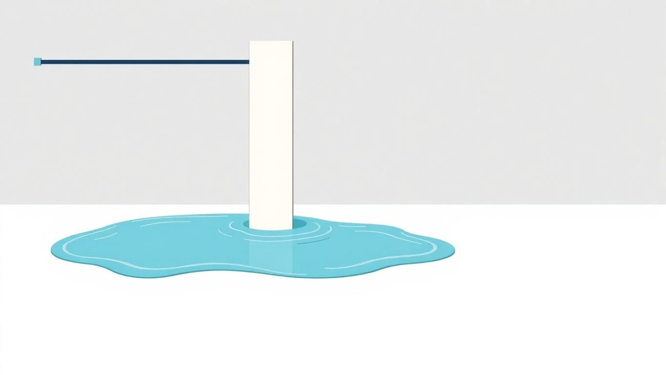 Vector illustration of a flooded basement with clean lines.