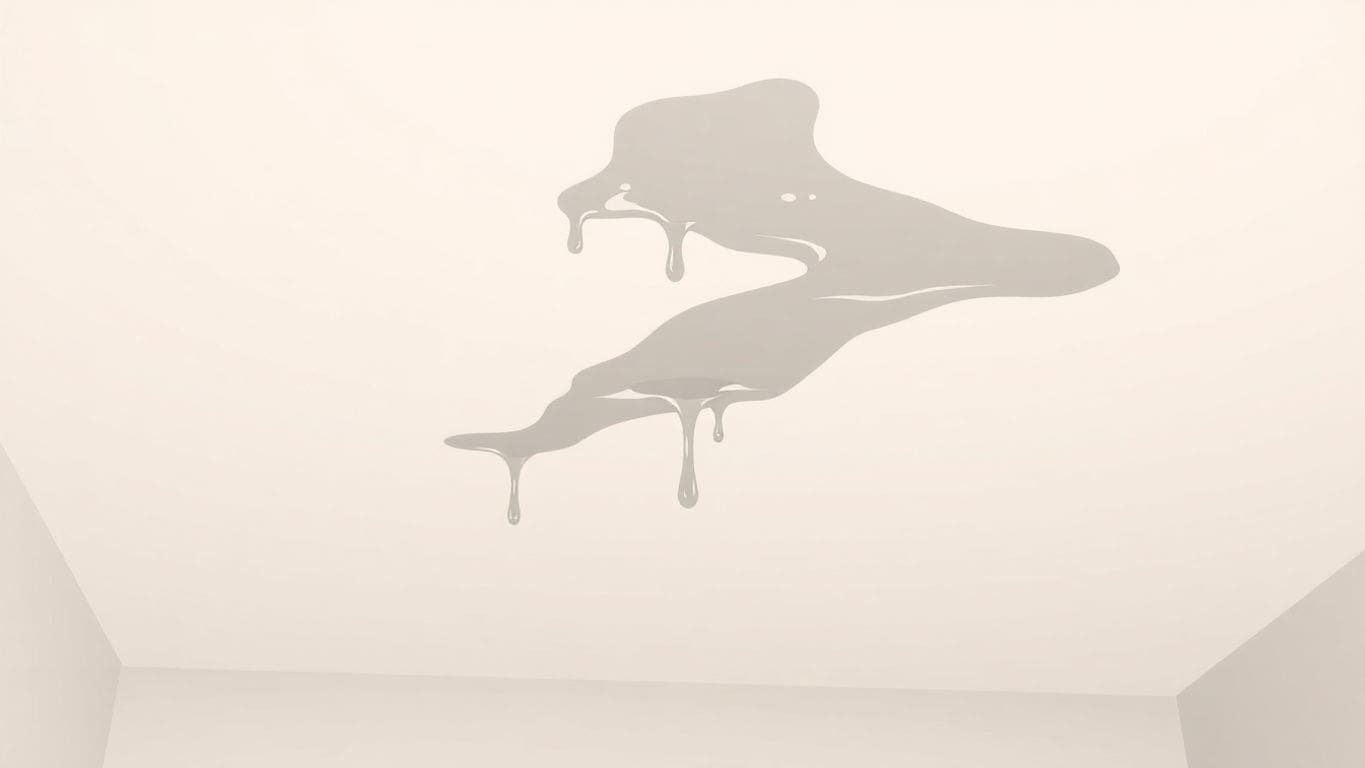Illustration of a water-damaged ceiling in flat design.