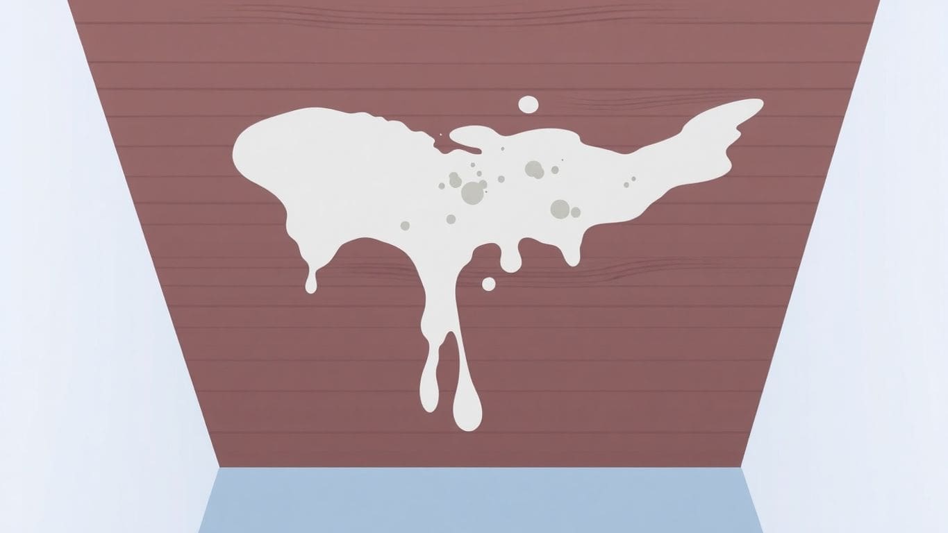 Vector art of a water-damaged ceiling in flat design.
