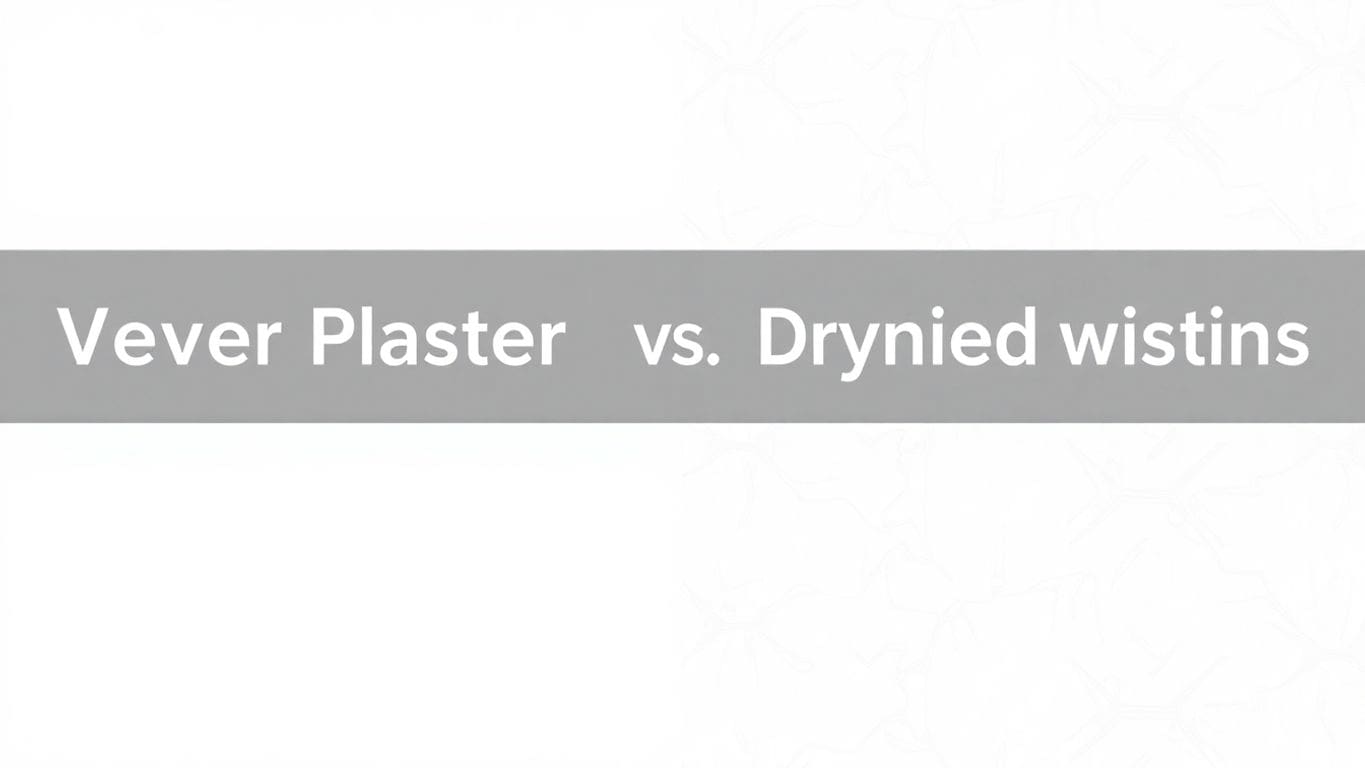 Vector illustration comparing veneer plaster and drywall finishes.